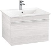 Тумба под раковину Villeroy & Boch Venticello 60,3х50,2 см ДСП/МДФ белое дерево/ручка алюминий белый A93302E8