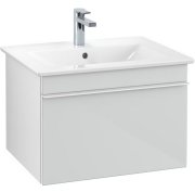 Тумба под раковину Villeroy & Boch Venticello 60,3х50,2 см МДФ стекло глянцевое белое/ручка алюминий белый A93302RE