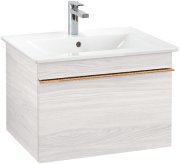 Тумба под раковину Villeroy & Boch Venticello 60,3х50,2 см ДСП/МДФ белое дерево/ручка медь A93305E8