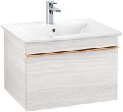 Тумба под раковину Villeroy & Boch Venticello 60,3х50,2 см ДСП/МДФ белое дерево/ручка медь A93305E8
