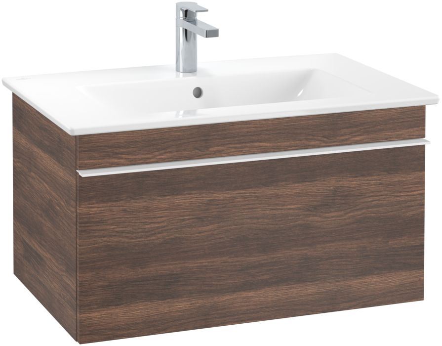 Тумба под раковину Villeroy & Boch Venticello 75,3х50,2 см ДСП дуб аризона/ручка алюминий белый A93402VH