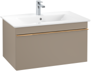 Тумба под раковину Villeroy & Boch Venticello 75,3х50,2 см ДСП трюфель серый/ручка медь A93405VG