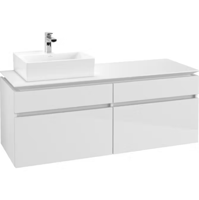Тумба под раковину Villeroy & Boch Legato 140х55 см МДФ/ДСП белый глянцевый B61400DH