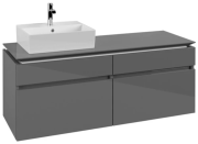 Тумба під раковину Villeroy & Boch Legato 140х55 см МДФ/ДСП глянсовий сірий B61400FP