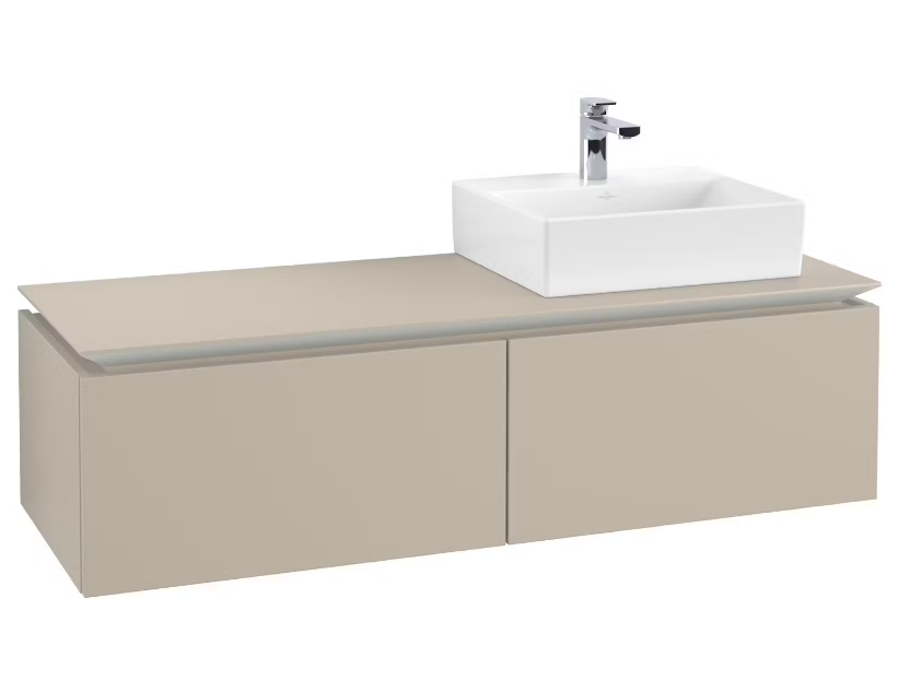 Тумба під раковину Villeroy & Boch Legato 140х38 см ДСП ніжно-сірий B61500VK