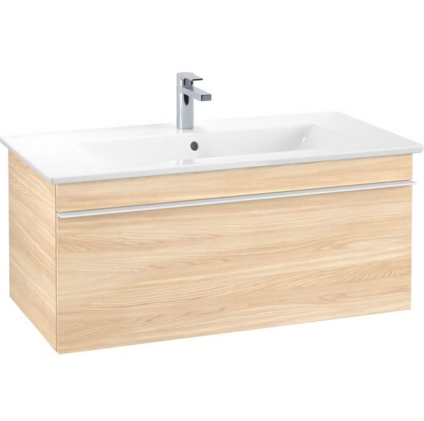 Тумба под раковину Villeroy & Boch Venticello 95,3х50,2 см ДСП вяз печатный/ручка алюминий белый A93502PN