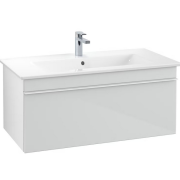 Тумба под раковину Villeroy & Boch Venticello 95,3х50,2 МДФ стекло глянцевое белое/ручка алюминий белый A93502RE