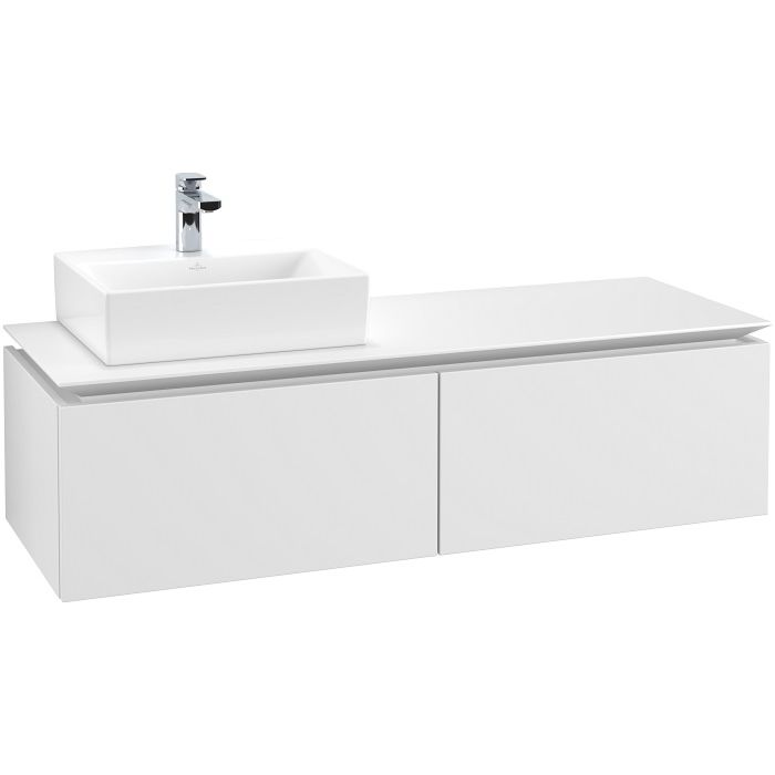 Тумба під раковину Villeroy & Boch Legato 140х38 см ДСП білий матовий B61300MS