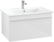 Тумба под раковину Villeroy & Boch Venticello 75,3х50,2 см МДФ глянцевый белый/ручка алюминий белый A93402DH