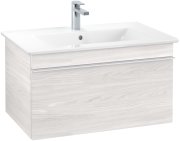 Тумба під раковину Villeroy & Boch Venticello 75,3х50,2 см ДСП/МДФ біле дерево/ручка алюміній білий A93402E8
