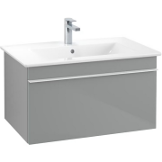 Тумба під раковину Villeroy & Boch Venticello 75,3х50,2 см МДФ скло глянсове сіре/ручка алюміній білий A93402RA