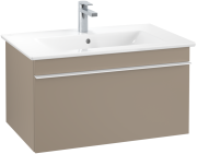 Тумба під раковину Villeroy & Boch Venticello 75,3х50,2 см ДСП трюфель сірий/ручка алюміній білий A93402VG