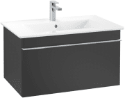 Тумба под раковину Villeroy & Boch Venticello 75,3х50,2 см МДФ черный матовый лак/ручка хром A93401PD