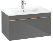 Тумба под раковину Villeroy & Boch Venticello 75,3х50,2 см МДФ глянцевый серый/ручка медь A93405FP