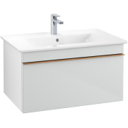 Тумба под раковину Villeroy & Boch Venticello 75,3х50,2 МДФ стекло глянцевое белое/ручка медь A93405RE