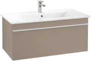 Тумба под раковину Villeroy & Boch Venticello 95,3х50,2 см ДСП трюфель серый/ручка алюминий белый A93502VG
