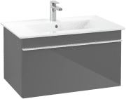Тумба під раковину Villeroy & Boch Venticello 75,3х50,2 см МДФ глянсовий сірий/ручка алюміній білий A93402FP