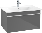 Тумба під раковину Villeroy & Boch Venticello 75,3х50,2 см МДФ глянсовий сірий/ручка алюміній білий A93402FP