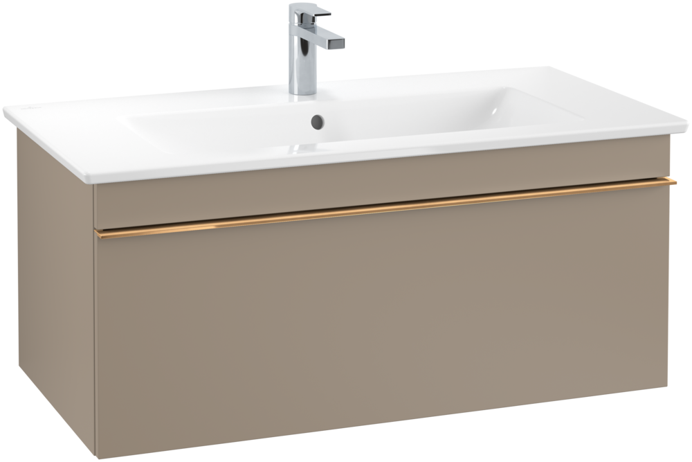 Тумба під раковину Villeroy & Boch Venticello 95,3х50,2 см ДСП трюфель сірий/ручка мідь A93505VG