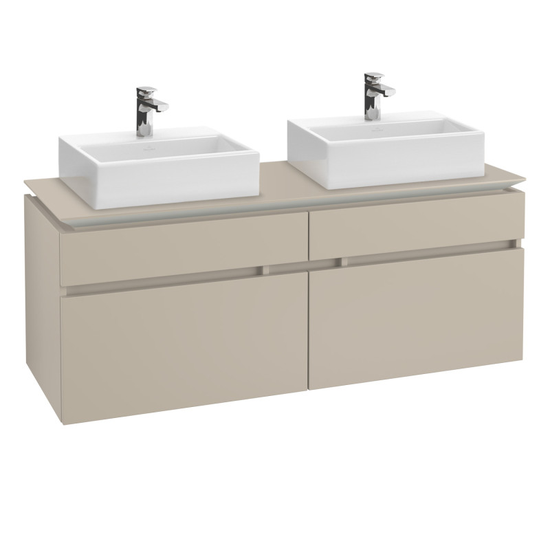 Тумба під раковину Villeroy & Boch Legato 140х55 см ДСП ніжно-сірий B66900VK