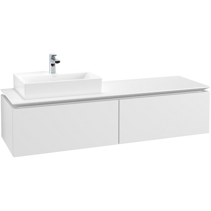 Тумба під раковину Villeroy & Boch Legato 160х38 см ДСП білий матовий B67200MS