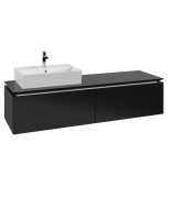 Тумба під раковину Villeroy&Boch Legato 160х38 см МДФ/ДСП чорний матовий лак B67200PD