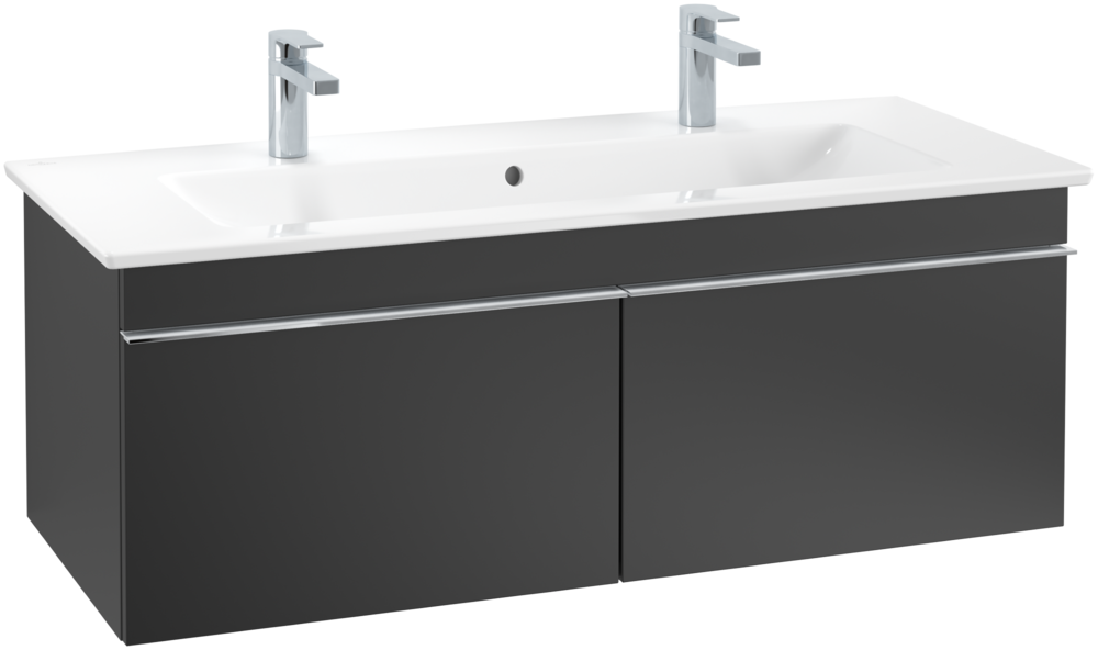 Тумба под раковину Villeroy & Boch Venticello 115,3х50,2 см МДФ черный матовый лак/ручка хром A93801PD