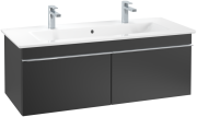 Тумба под раковину Villeroy & Boch Venticello 115,3х50,2 см МДФ черный матовый лак/ручка хром A93801PD