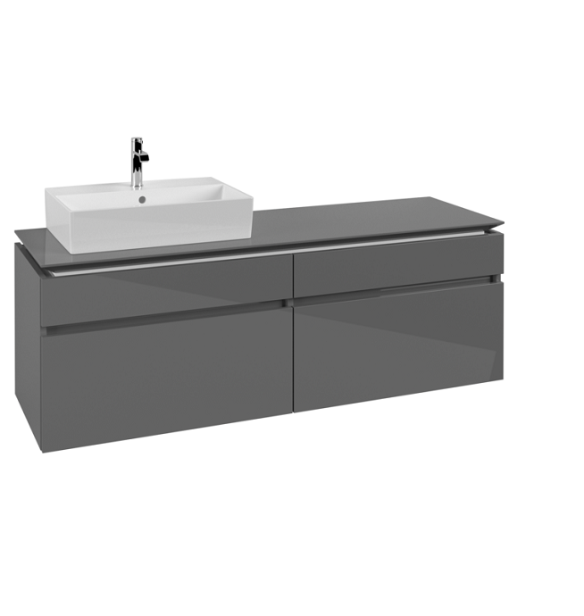 Тумба під раковину Villeroy & Boch Legato 160х55 см МДФ/ДСП глянсовий сірий B67300FP