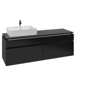 Тумба під раковину Villeroy&Boch Legato 160х55 см МДФ/ДСП чорний матовий лак B67300PD
