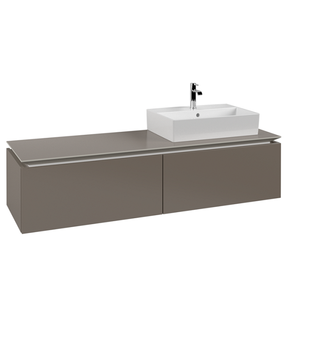 Тумба під раковину Villeroy & Boch Legato 160х38 см ДСП сірий трюфель B67400VG