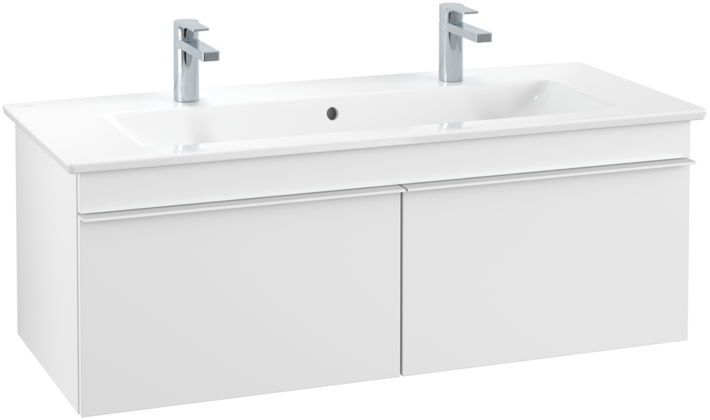 Тумба под раковину Villeroy & Boch Venticello 115,3х50,2 см ДСП/МДФ белый матовый/ручка алюминий белый A93802MS