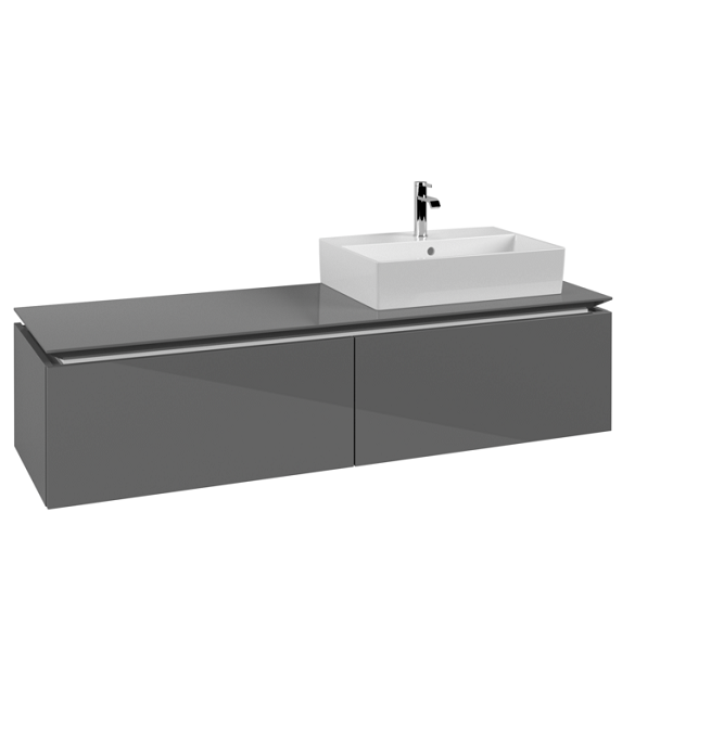 Тумба под раковину Villeroy & Boch Legato 160х38 см МДФ/ДСП глянцевый серый B67400FP