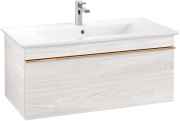 Тумба под раковину Villeroy & Boch Venticello 95,3х50,2 см ДСП/МДФ белое дерево/ручка медь A93505E8