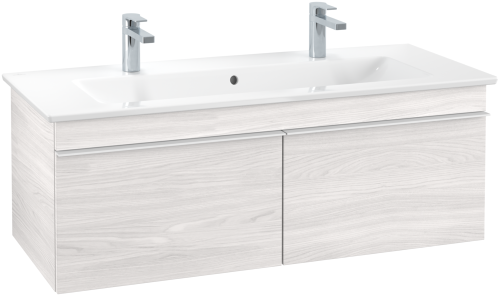 Тумба під раковину Villeroy & Boch Venticello 115,3х50,2 см ДСП/МДФ біле дерево/ручка алюміній білий A93802E8