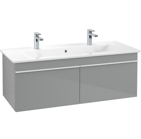 Тумба під раковину Villeroy & Boch Venticello 115,3х50,2 см МДФ скло глянсове сіре/ручка алюміній білий A93802RA