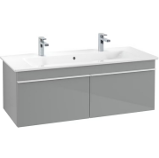 Тумба під раковину Villeroy & Boch Venticello 115,3х50,2 см МДФ скло глянсове сіре/ручка алюміній білий A93802RA