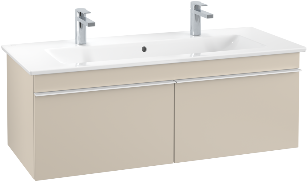 Тумба под раковину Villeroy & Boch Venticello 115,3х50,2 см ДСП мягкий серый/ручка алюминий белый A93802VK