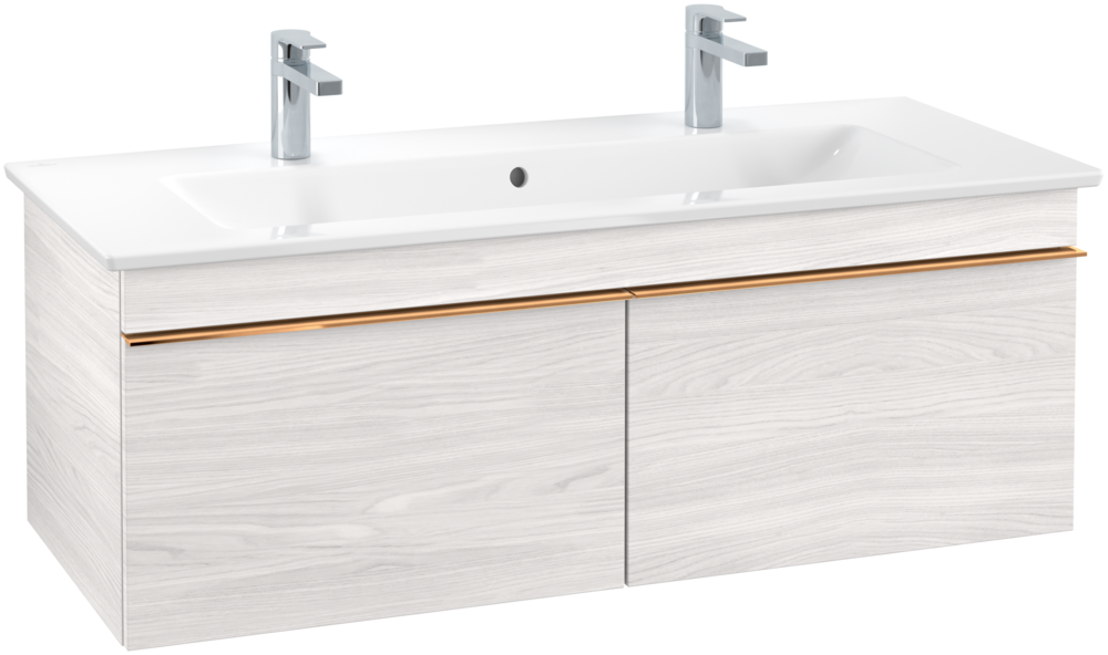 Тумба под раковину Villeroy & Boch Venticello 115,3х50,2 см ДСП/МДФ белое дерево/ручка медь A93805E8