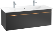 Тумба під раковину Villeroy & Boch Venticello 115,3х50,2 см МДФ чорний матовий лак/ручка мідь A93805PD