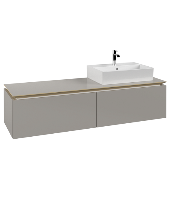 Тумба під раковину Villeroy & Boch Legato 160х38 см ДСП ніжно-сірий B67400VK