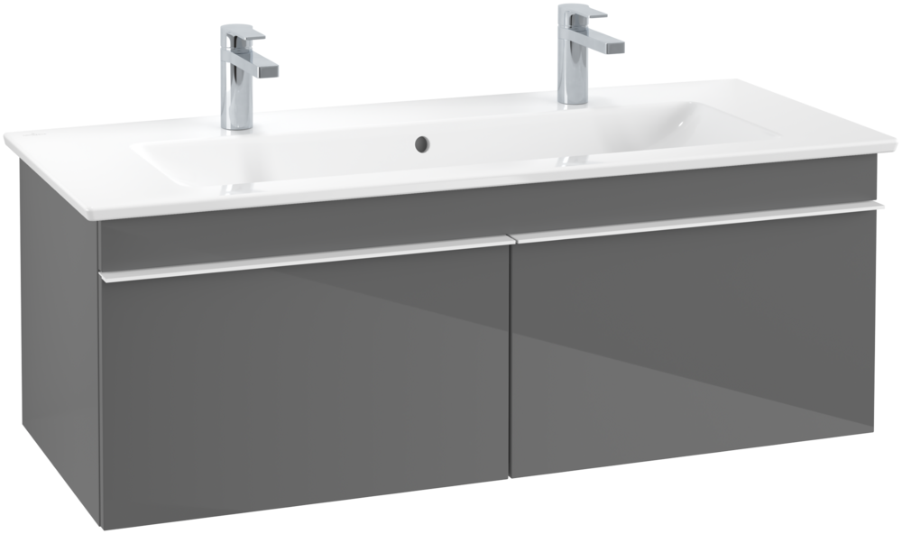 Тумба під раковину Villeroy & Boch Venticello 115,3х50,2 см МДФ глянсовий сірий/ручка алюміній білий A93802FP