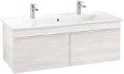 Тумба под раковину Villeroy & Boch Venticello 115,3х50,2 см ДСП/МДФ белое дерево/ручка алюминий белый A93802E8
