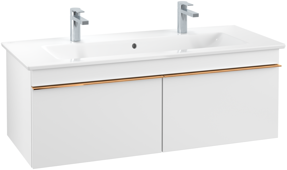 Тумба под раковину Villeroy & Boch Venticello 115,3х50,2 см ДСП/МДФ белый матовый/ручка медь A93805MS