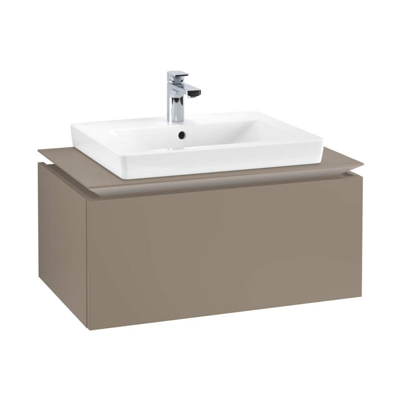Тумба під раковину Villeroy & Boch Legato 80х38 см ДСП сірий трюфель B67800VG