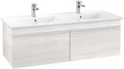 Тумба под раковину Villeroy & Boch Venticello 125,3х50,2 см ДСП/МДФ белое дерево/ручка алюминий белый A93902E8