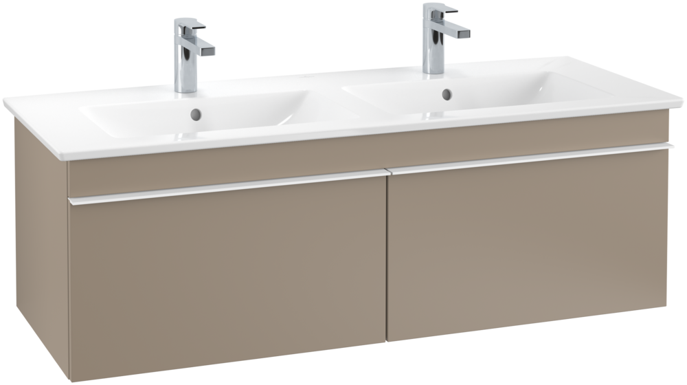 Тумба под раковину Villeroy & Boch Venticello 125,3х50,2 см ДСП трюфель серый/ручка алюминий белый A93902VG