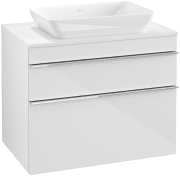 Тумба під раковину Villeroy & Boch Venticello 75,7х50,2 см МДФ глянсовий білий/ручка хром A94001DH