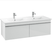 Тумба під раковину Villeroy & Boch Venticello 125,3х50,2 МДФ скло глянсове біле/ручка хром A93901RE