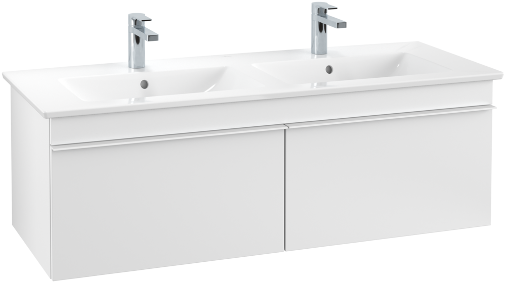 Тумба під раковину Villeroy & Boch Venticello 125,3х50,2 см ДСП/МДФ білий матовий/ручка алюміній білий A93902MS